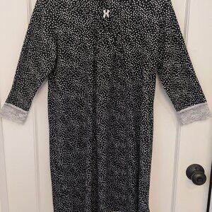 Rene Rofe Sleepwear Nightgown Medium Polka Dot Lace Stretch Soft Y2K Prairie